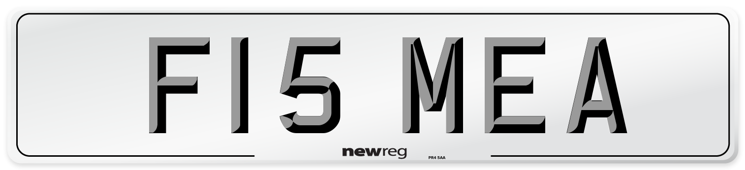 F15 MEA Number Plate from New Reg